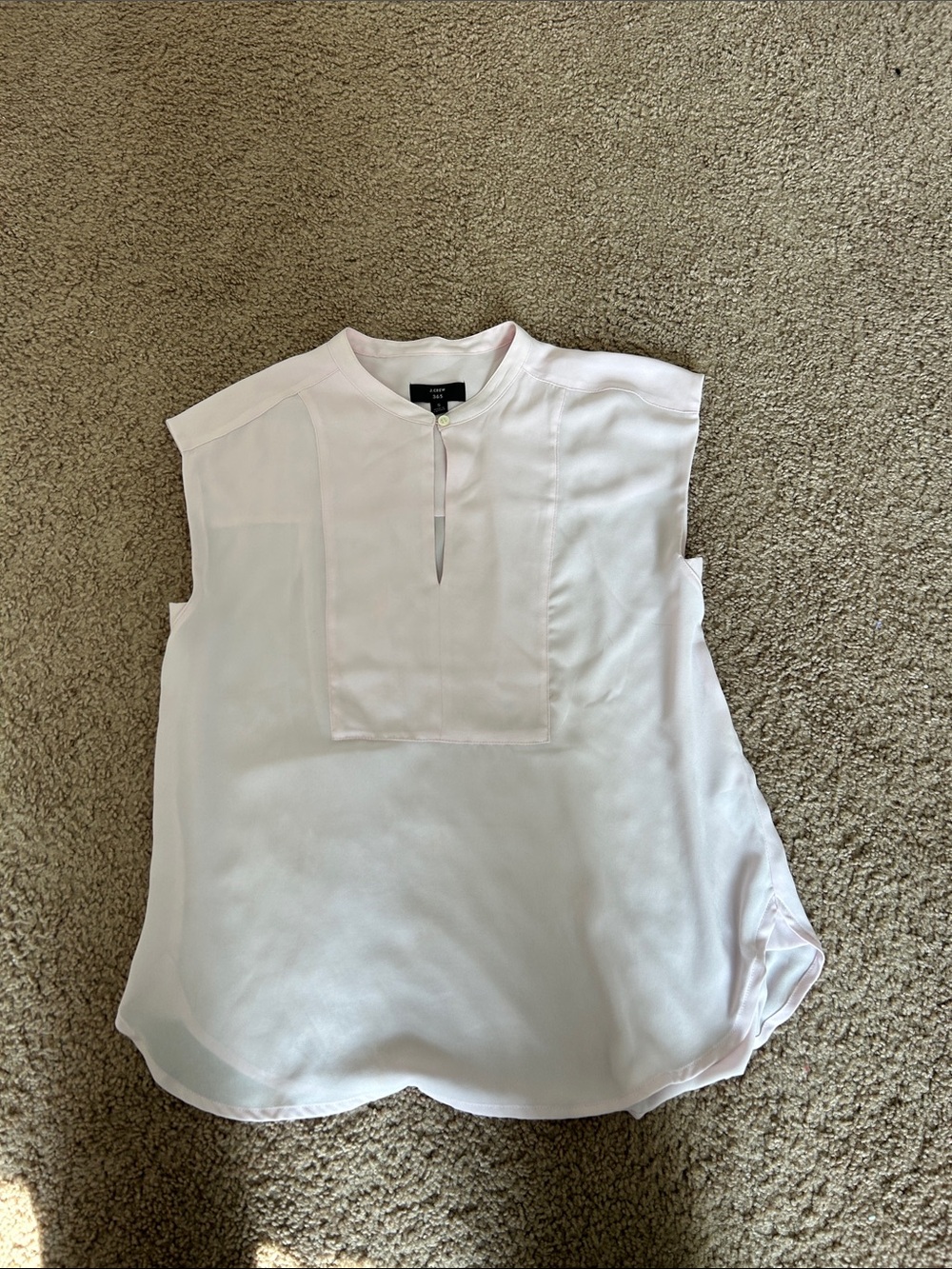 J. Crew Pale Pink Sleeveless Keyhole Blouse
